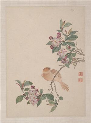 工笔花鸟图页绢本-36x30-王晓-国画作品-第壹印像